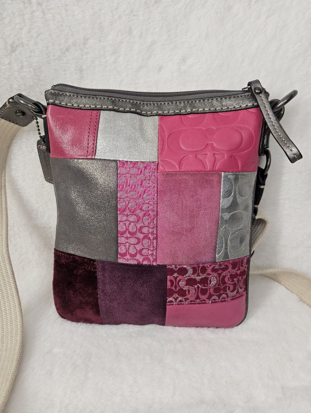 Coach Pink Patchwork Crossbody Bag - Picture 3 of 13